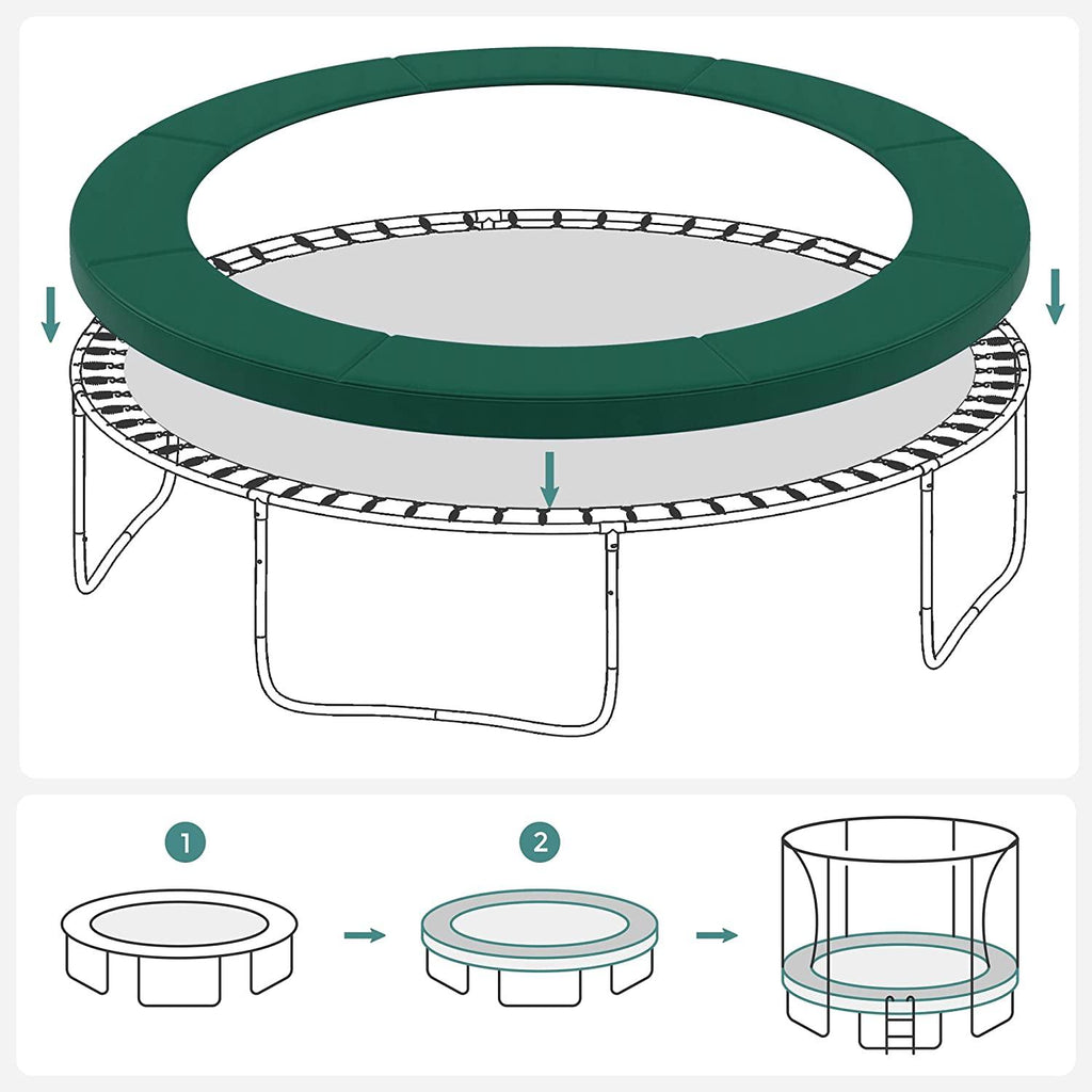 Coussin de sécurité de trampoline de remplacement rechange diamètre 244 cm résistant aux rayons uv anti-déchirure taille standard vert 12_0001967 - Helloshop26