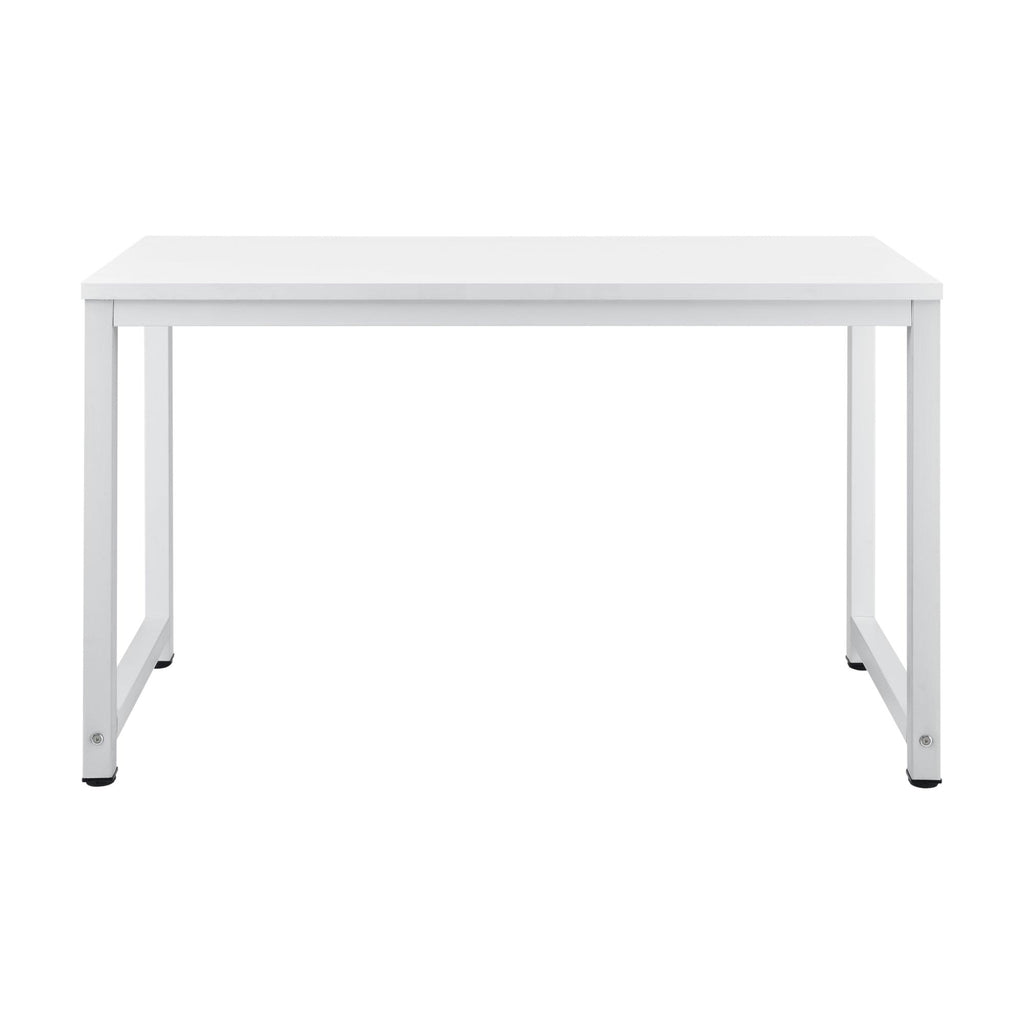 Bureau réglable poste de travail table bois mélaminé 120 cm blanc 03_0001162 - Helloshop26