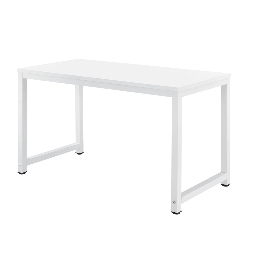 Bureau réglable poste de travail table bois mélaminé 120 cm blanc 03_0001162 - Helloshop26