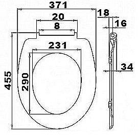 Abattant WC siège de toilette en plastique thermodurcissable charnières en acier inoxydable design déco 19_0000687 - Helloshop26