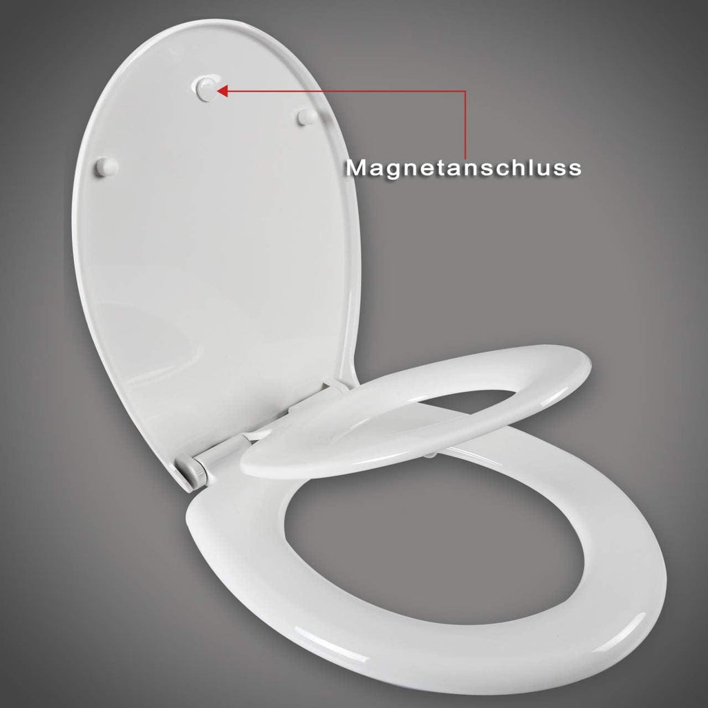 Abattant WC siège de toilette pour enfant familial siège de toilette à fermeture douce blanc 19_0000680 - Helloshop26