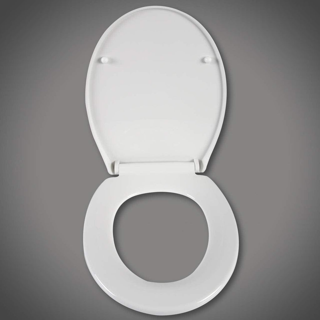 Abattant WC siège de toilette blanc charnière à fermeture en douceur siège de couvercle de couvercle de toilette à dégagement rapide 19_0000672 - Helloshop26