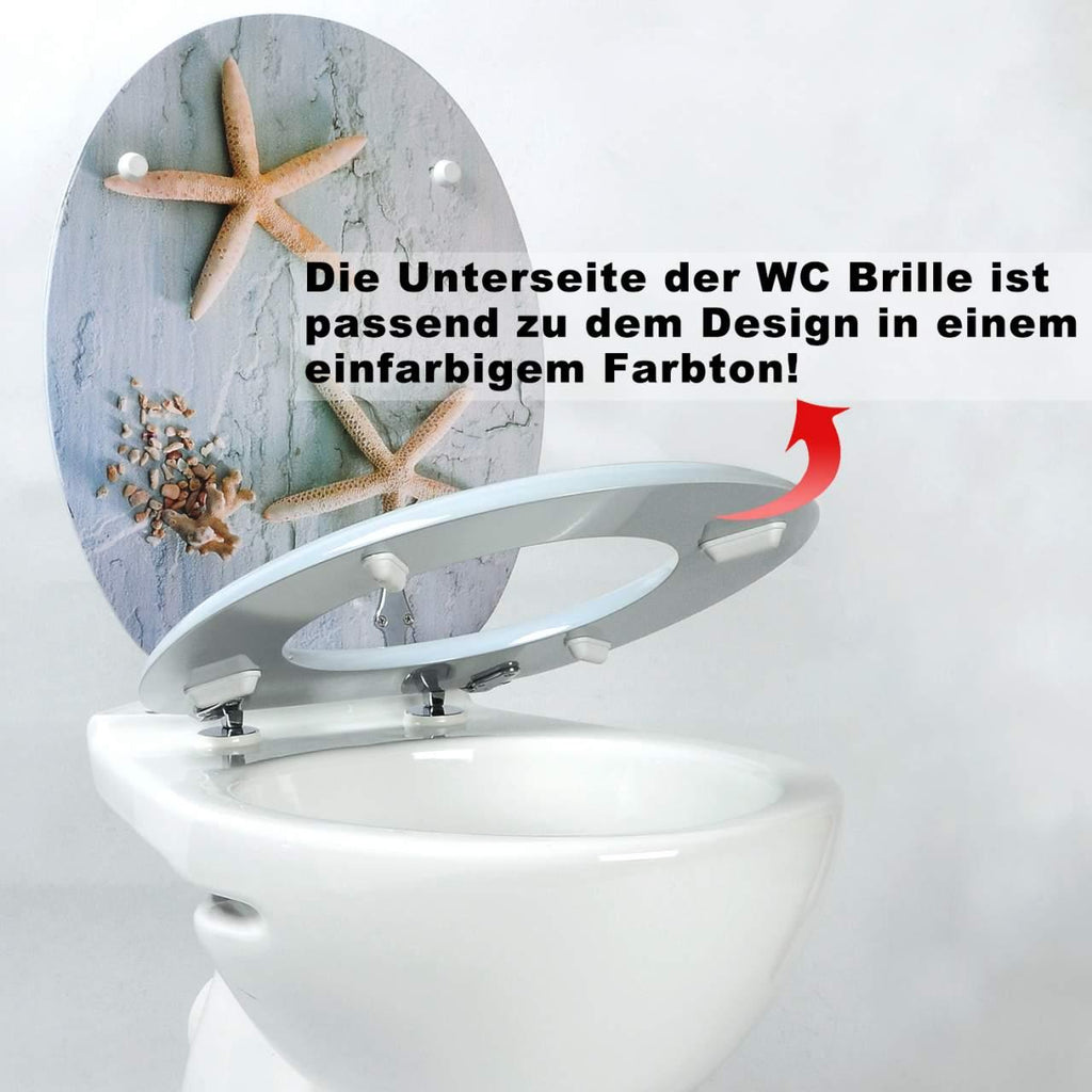 Abattant WC charnière à fermeture lente en bois robuste pour siège de toilette pour salle de bain 19_0000671 - Helloshop26
