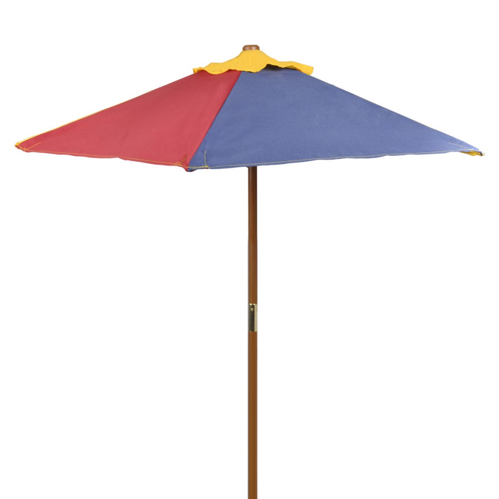 Table et bancs en bois avec parasol pour enfant 0102011