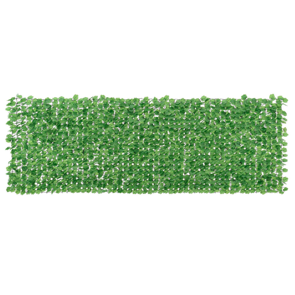 Clôture avec feuilles brise vue brise polyester plastique fil de fer 300 x 100 cm vert 03_0001443 - Helloshop26