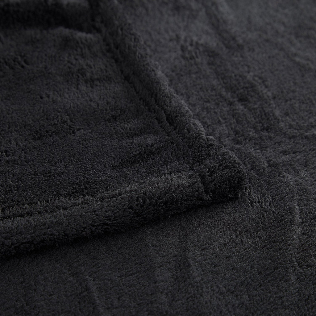 Grande couverture polaire plaid douillet lavable 200 x 220 cm noir  2013087
