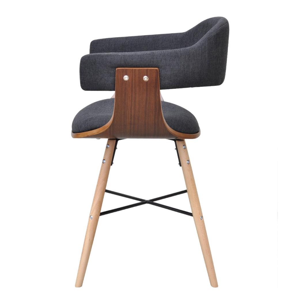 2 chaises salon salle à manger en bois cintré avec revêtement en tissu moderne 1902048 - Helloshop26