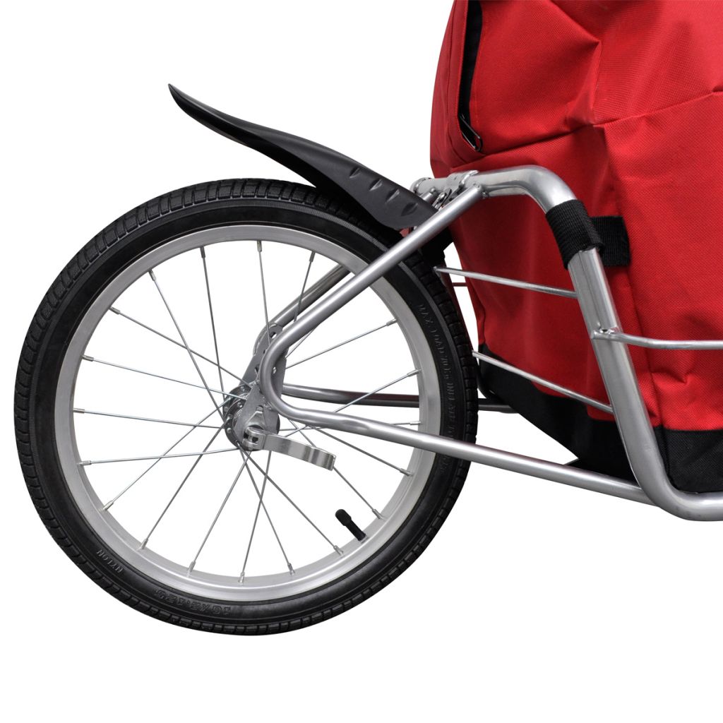 Remorque pour vélo mono roue avec sac rouge 0202010