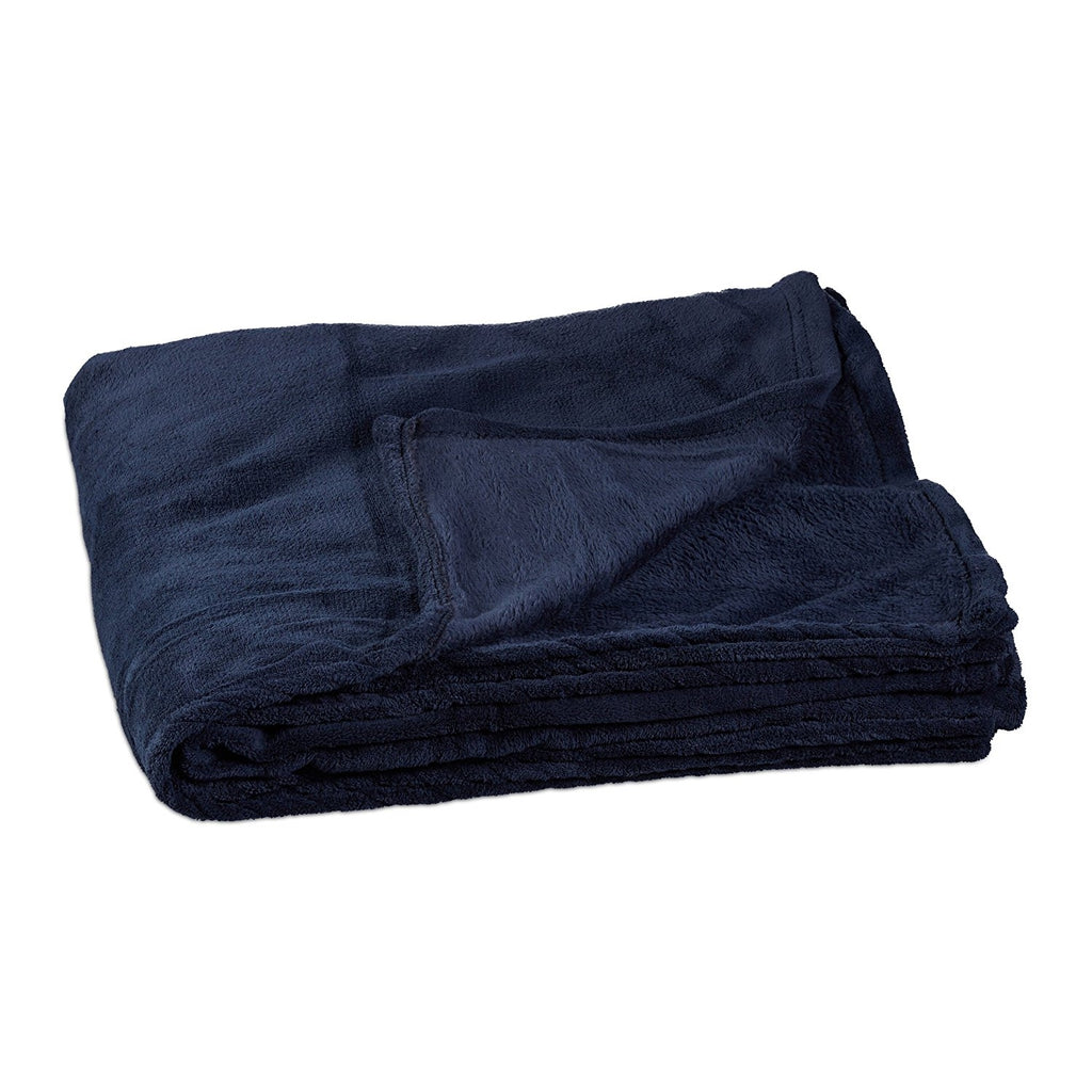 Grande couverture polaire plaid douillet lavable 200 x 220 cm bleu 2013085