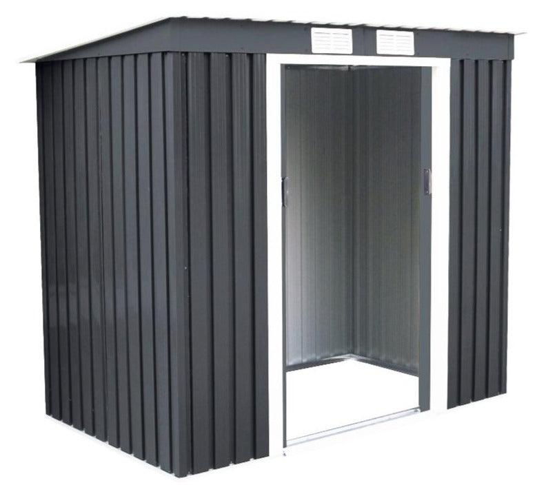 Abri de jardin en métal cabane à outils en tôle galvanisée 213 x 130 x 173 cm gris 20_0000097 - Helloshop26