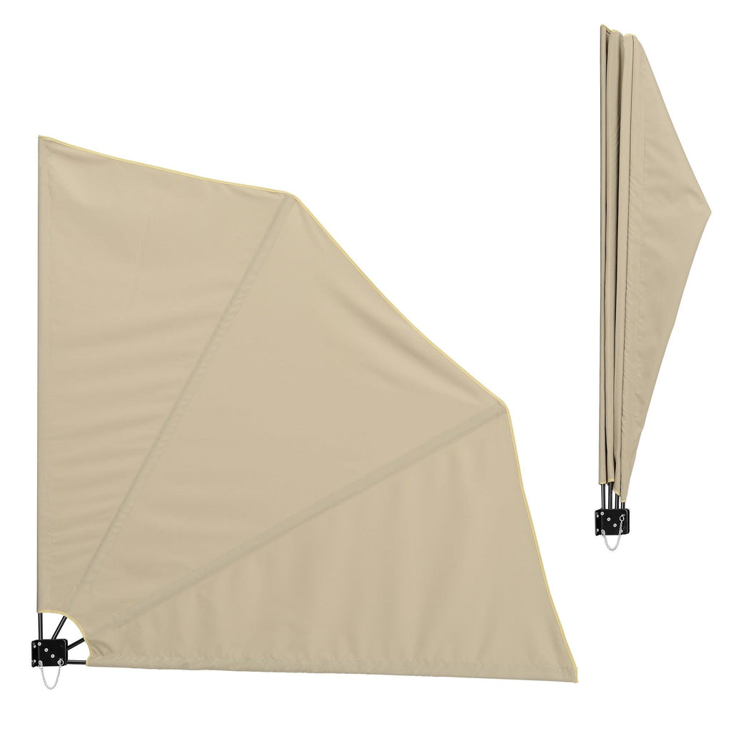 Auvent latéral parasol mural protection du soleil polyester beige 160cm x 160cm 03_0003080 - Helloshop26