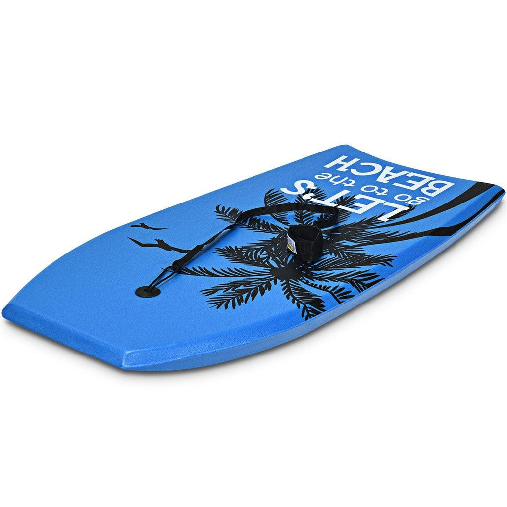 Bodyboard planche de surf 41" en xpe avec sangle pour plus de 14 ans charge 85kg 104x50x6cm cocotier bleu 20_0000077 - Helloshop26