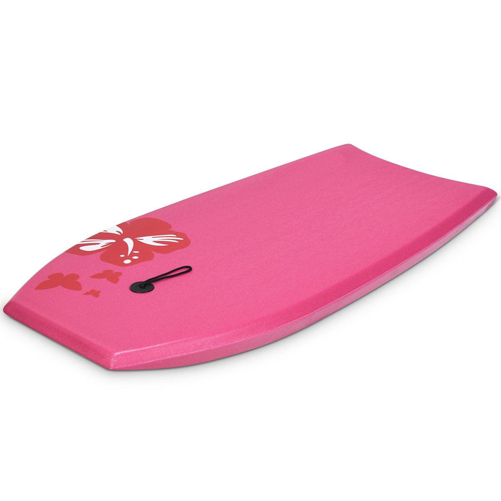 Bodyboard planche de surf 41" en xpe avec sangle pour plus de 14 ans charge 85kg 104x50x6cm fleur rose 20_0000079 - Helloshop26