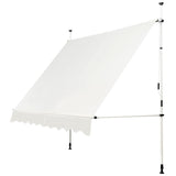 Auvent manuel rétractable 250 cm hauteur réglable de 200-300cm store banne en aluminium et tissu oxford anti uv beige 20_0000145