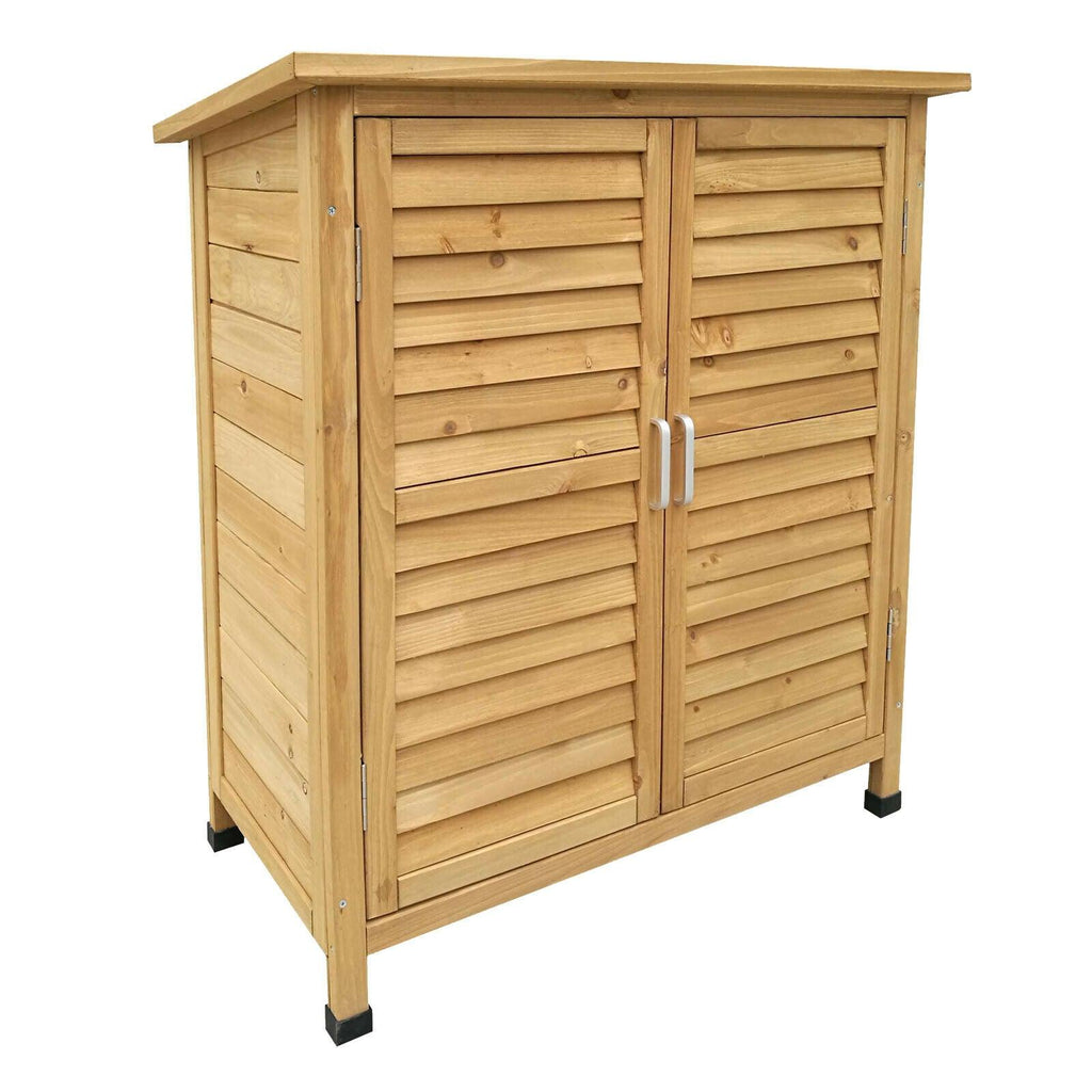 Cabane abri de jardin doubles portes 87 x 46 x 91 cm bois épicéa 16_0002173 - Helloshop26