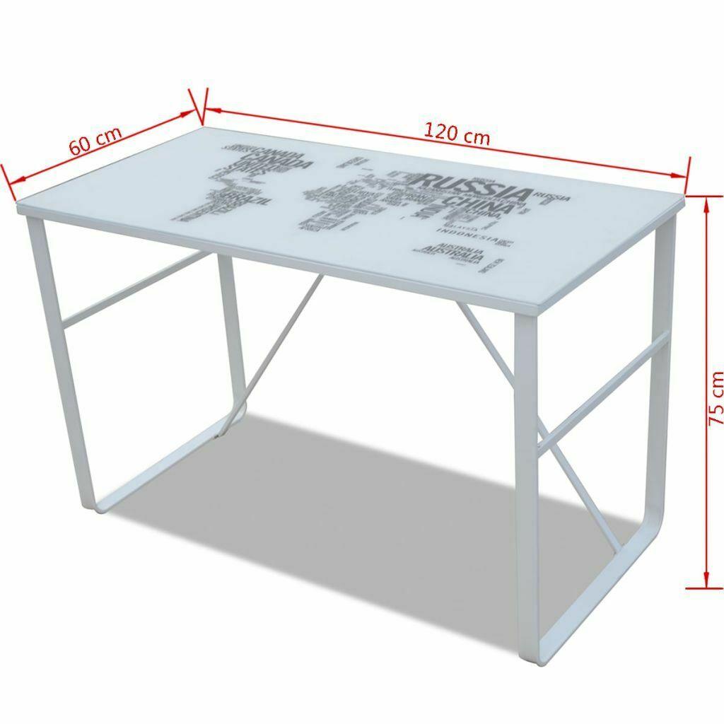 Bureau table meuble travail informatique rectangulaire avec motif de carte du monde 0502064 - Helloshop26