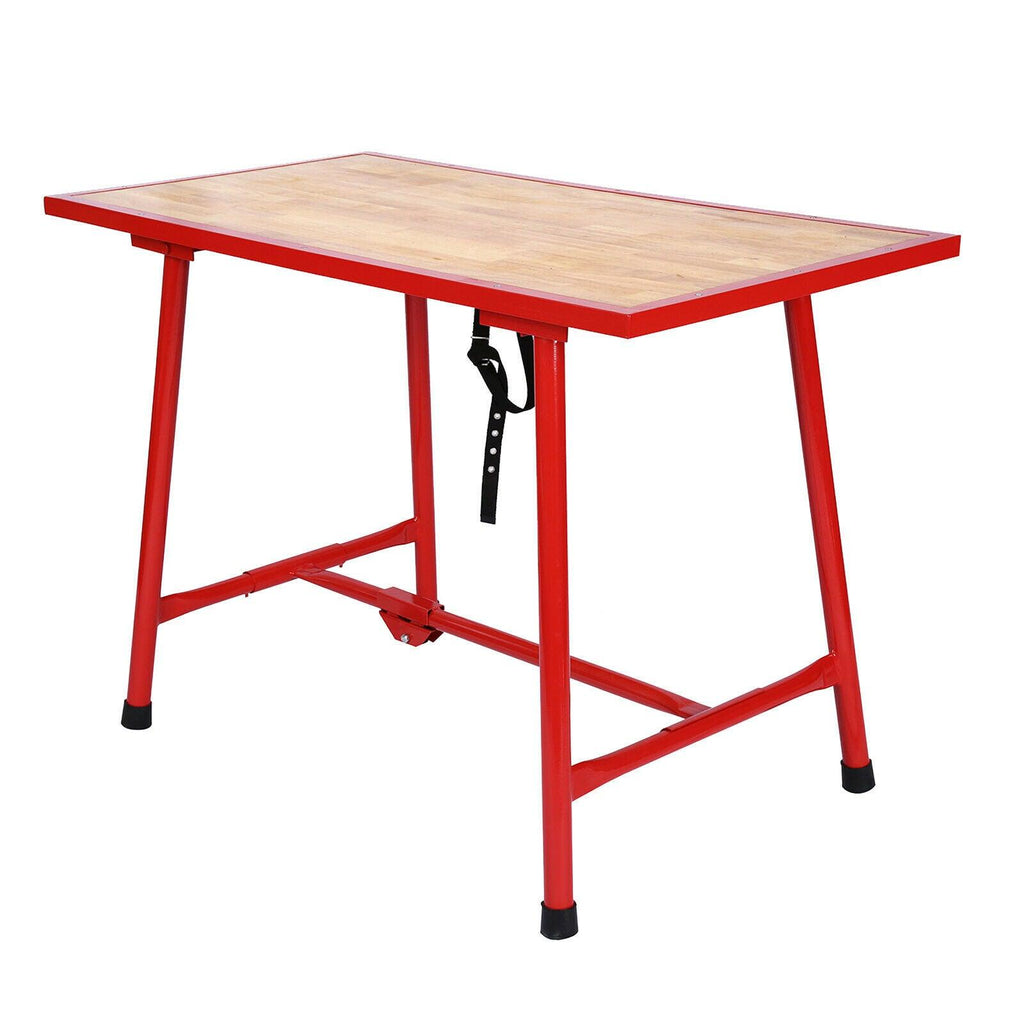 Établi pliable table d’atelier pliante table de travail 120 cm bois 16_0000517 - Helloshop26