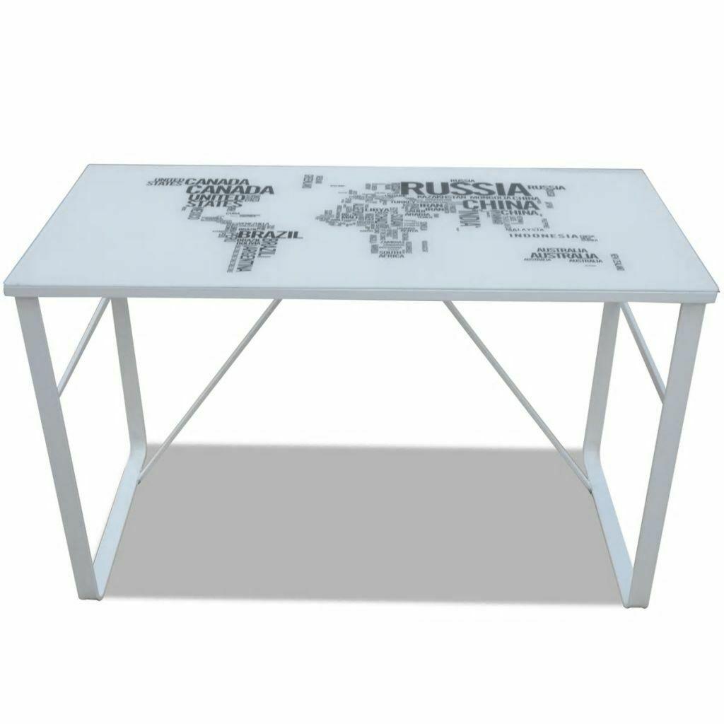 Bureau table meuble travail informatique rectangulaire avec motif de carte du monde 0502064 - Helloshop26