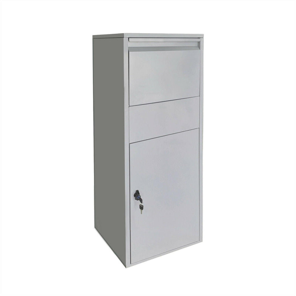 Boîte à colis boite aux lettres verrouillable sur pied courrier paquet argentée 16_0000113 - Helloshop26