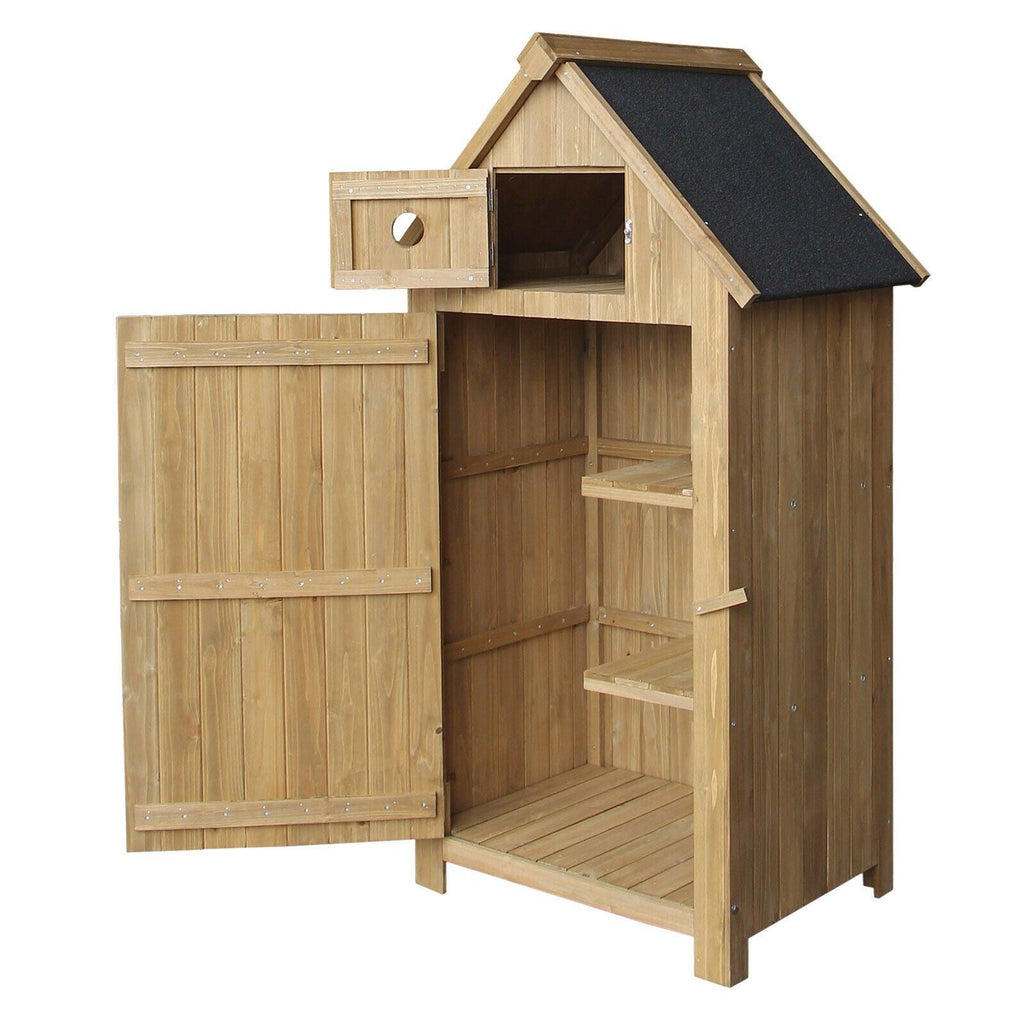 Cabane abri de jardin étroite en bois de sapin avec toit bitume 142 cm 16_0002171 - Helloshop26