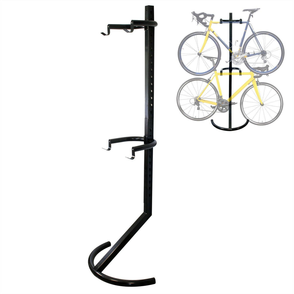Système Support Range porte vélo Râtelier inclinable 3 vélos Garage pratique au sol ou mural acier helloshop26 3408208
